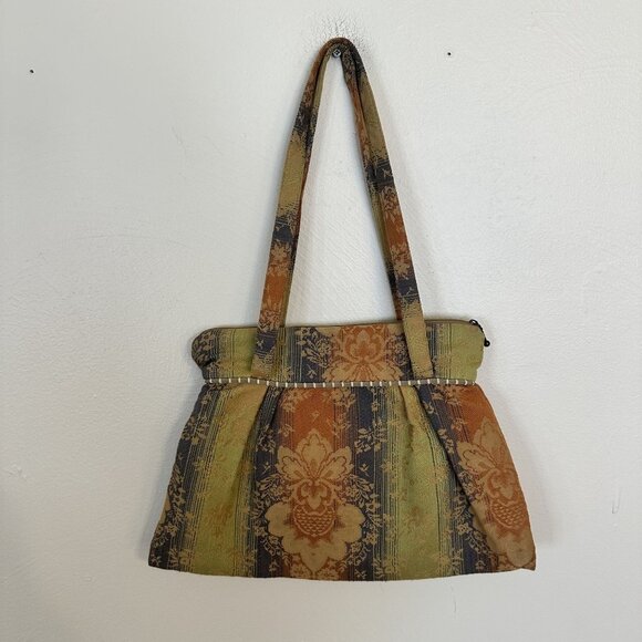 Maruca Womens Cloth Shoulder Bag Orange Multicolor Handmade USA Colorado - Picture 4 of 8